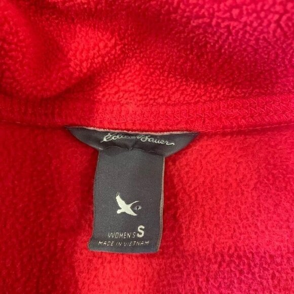 Eddie Bauer 1/4 Zip Fleece Pullover Womens Size Small Red Casual Outdoors Hiking - Picture 2 of 4